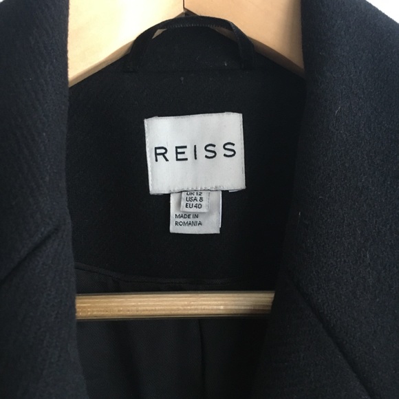 Reiss Sesto Wool-Blend Coat in Black | Medium - Picture 8 of 10